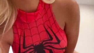 Summerbrooks cosplay spiderwoman rides dick