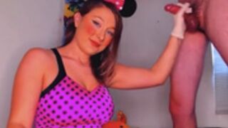 Minnie Gives A Latex Gloved Handjob