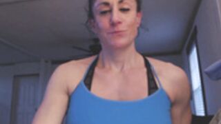 Mature Muscle Woman Burps and Flexes