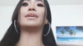 Beautiful Tranny Strokes Her Cock In Bed