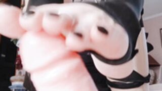 Display Destiny dildo footjob