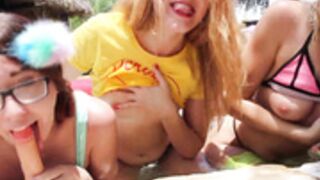 9 girl virtual bj poolside