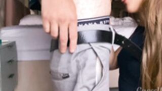 guesswhox2 Sneaky blowjob and fuck while the fam visits