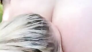 outdoor babes share cum facial makeout