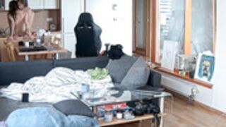 Gyana and Dantez have hot sex on kitchen table