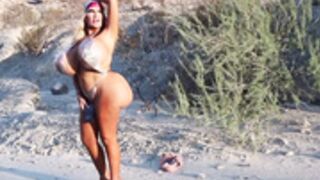 allegra cole bikini on the beach