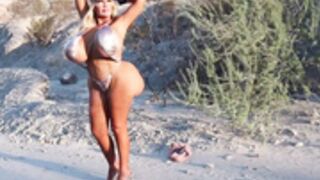 allegra cole bikini on the beach