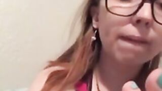 Blonde glasses sfw blue toes