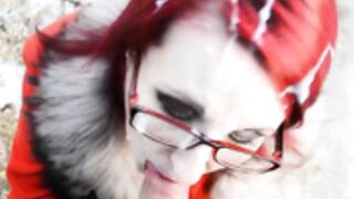 winter goth outdoor facial