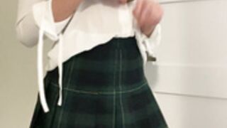 BreeBoo Plaid Skirt Striptease Solo