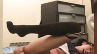SK dildo fuck with butt plug tail