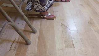 Sexy feet of kids mom at basketball game