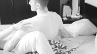 Zabava and guest have some fun under the blankets.