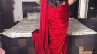 Priya apple pie,red saree