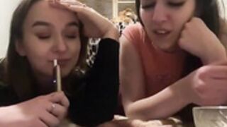 Three russian girls licking each other