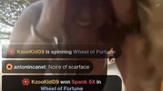 American slut tweaking outdoors
