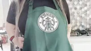 MK - Who wants Coffee? Busty Flash