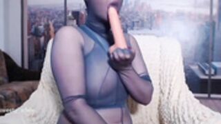 Blue Encasement Masturbation