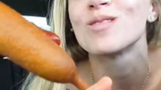 Lunagirl13 deep throating corn dog