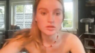 frecklytaylor cums, yells at her cat, then cums again