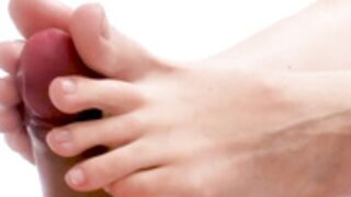 [natinoon] Sloppy Footjob with a Penis Toy