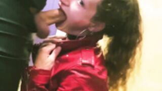 Veronicashine red PVC bloowjob slut