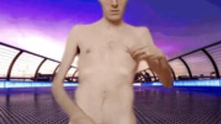 British Freddie Sunfields showing slim body & hard cock