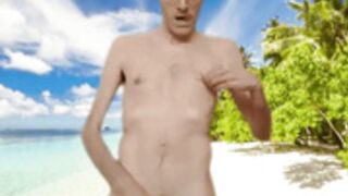 British Freddie Sunfields showing slim body & hard cock