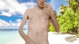 British Freddie Sunfields showing slim body & hard cock