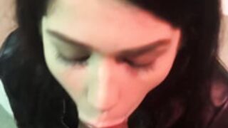 Sucking big dick outside