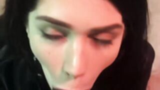 Sucking big dick outside