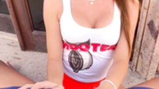 AngelBaeXO OF Hooters Waitress Fuck + Cum on Tits