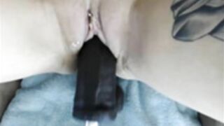 Anna bell peaks black dildo fuck machine