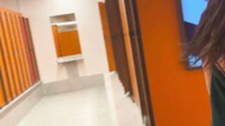 gym dressing romm fuck cum