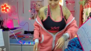 barbievanity oiling those huge boobs