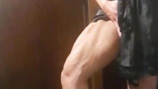 ripped legs in bath robe