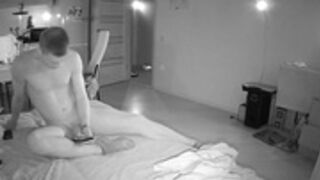 Teresa and guest guy late sex in living room