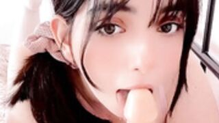 Defiantpanda dildo blowjob