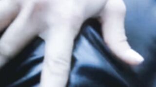 Eve___ Awesome leather body suit & dildo bj