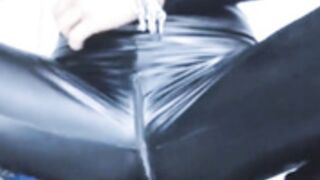 Eve___ Awesome leather body suit & dildo bj