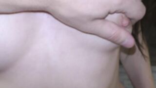 student with cat eyes take a big sausage after college