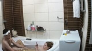 Chuck and Chloe bath with blowjob