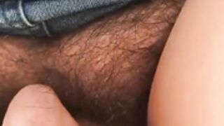 draining cunt juice from fat furry cunt
