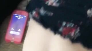 her boyfriend calls her while having sex