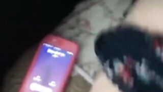 her boyfriend calls her while having sex