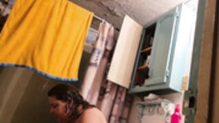Pandi finishes her shower and gets ready to leave home