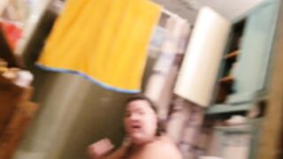 Pandi finishes her shower and gets ready to leave home