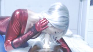 spiderwomen BJ fake facial cosplay