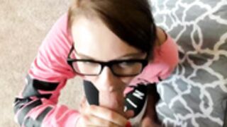 cute nerd POV facial