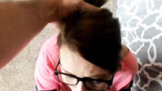 cute nerd POV facial